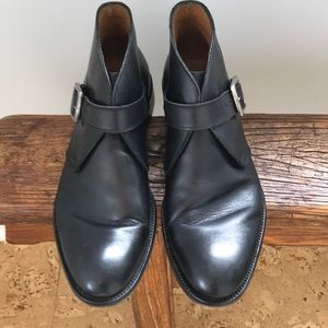 Dress Boots Black Leather Monk Strap Size 9